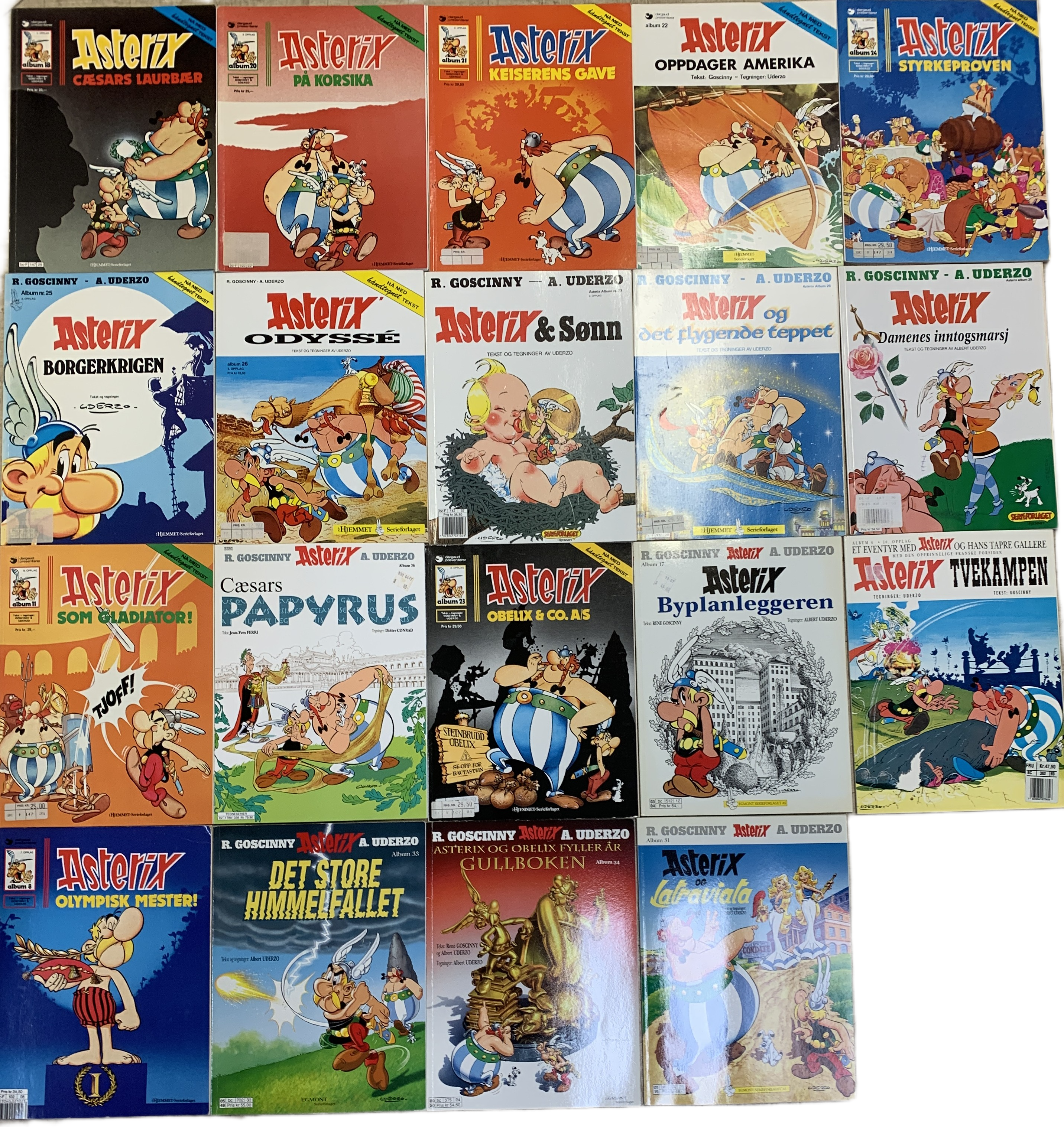 Samling Asterix tegneseriealbum