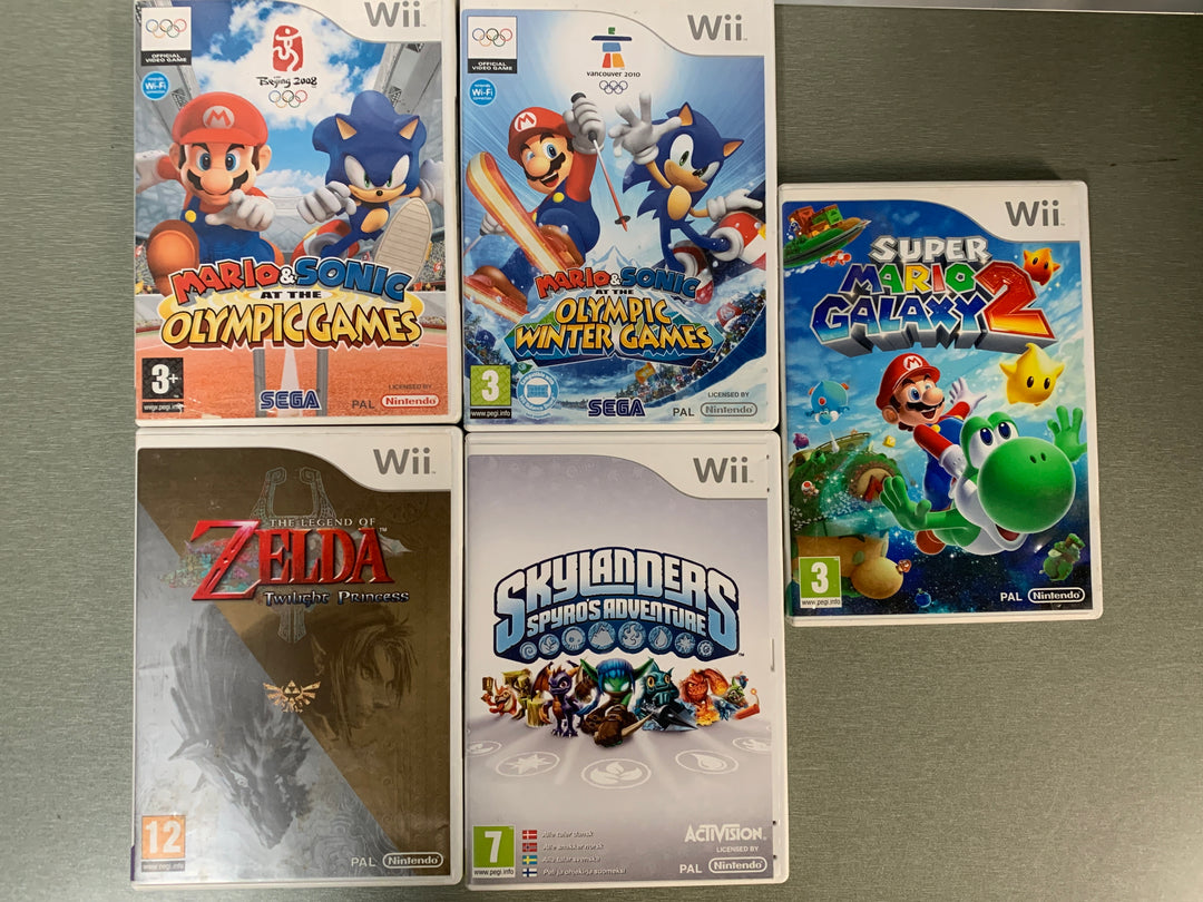 NB: kun cover og evt manualer - Nintendo Wii-spill – Mario, Zelda og Skylanders