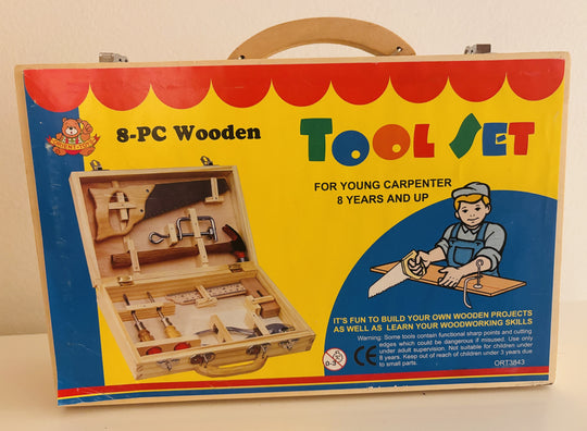 8-PC Wooden Tool Set – verktøykoffert i tre