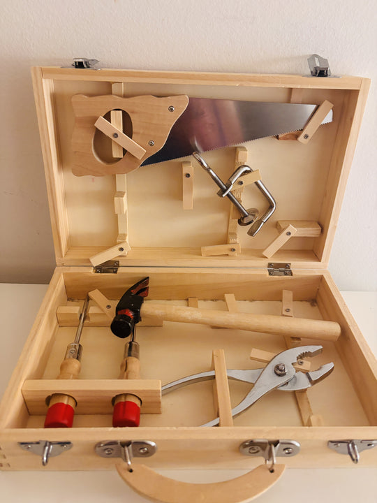 8-PC Wooden Tool Set – verktøykoffert i tre