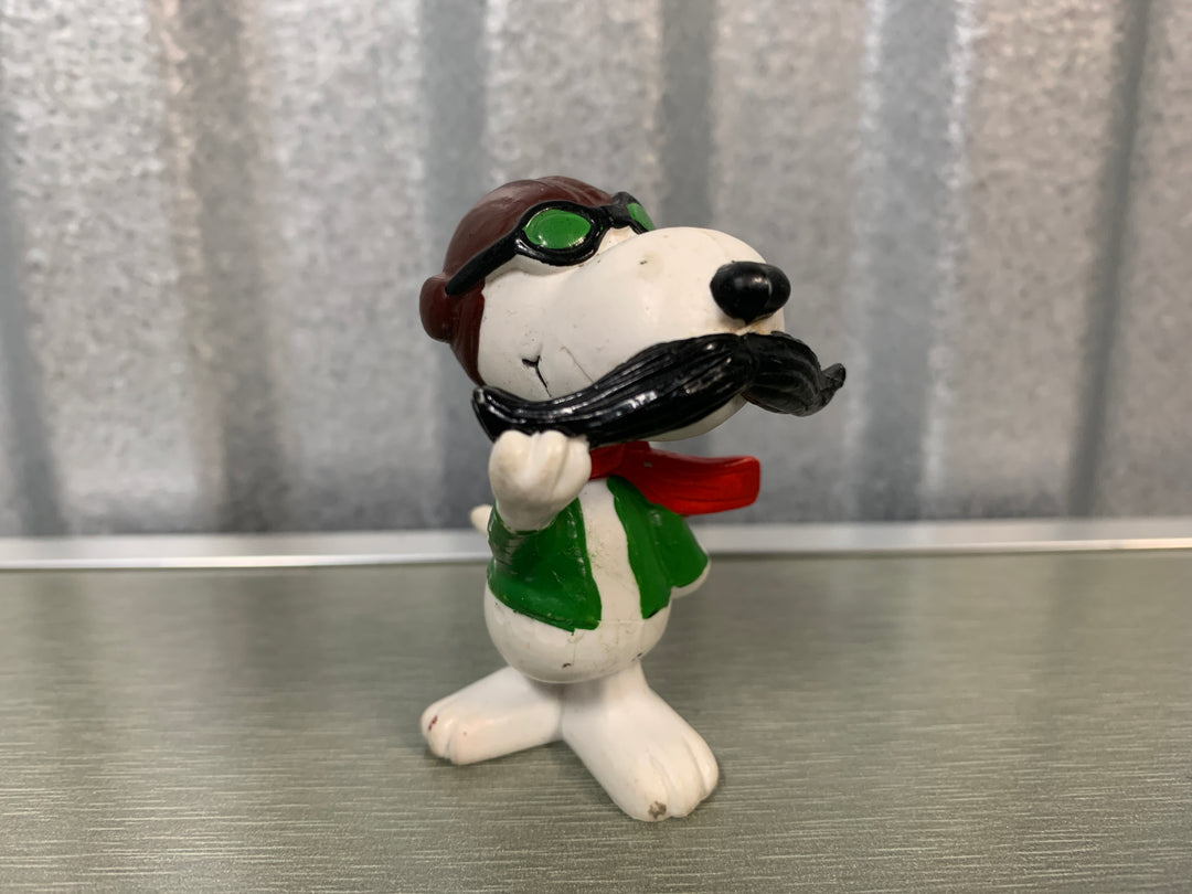 Vintage Snoopy Flying Ace / Red Baron med bart – 1980-tallet