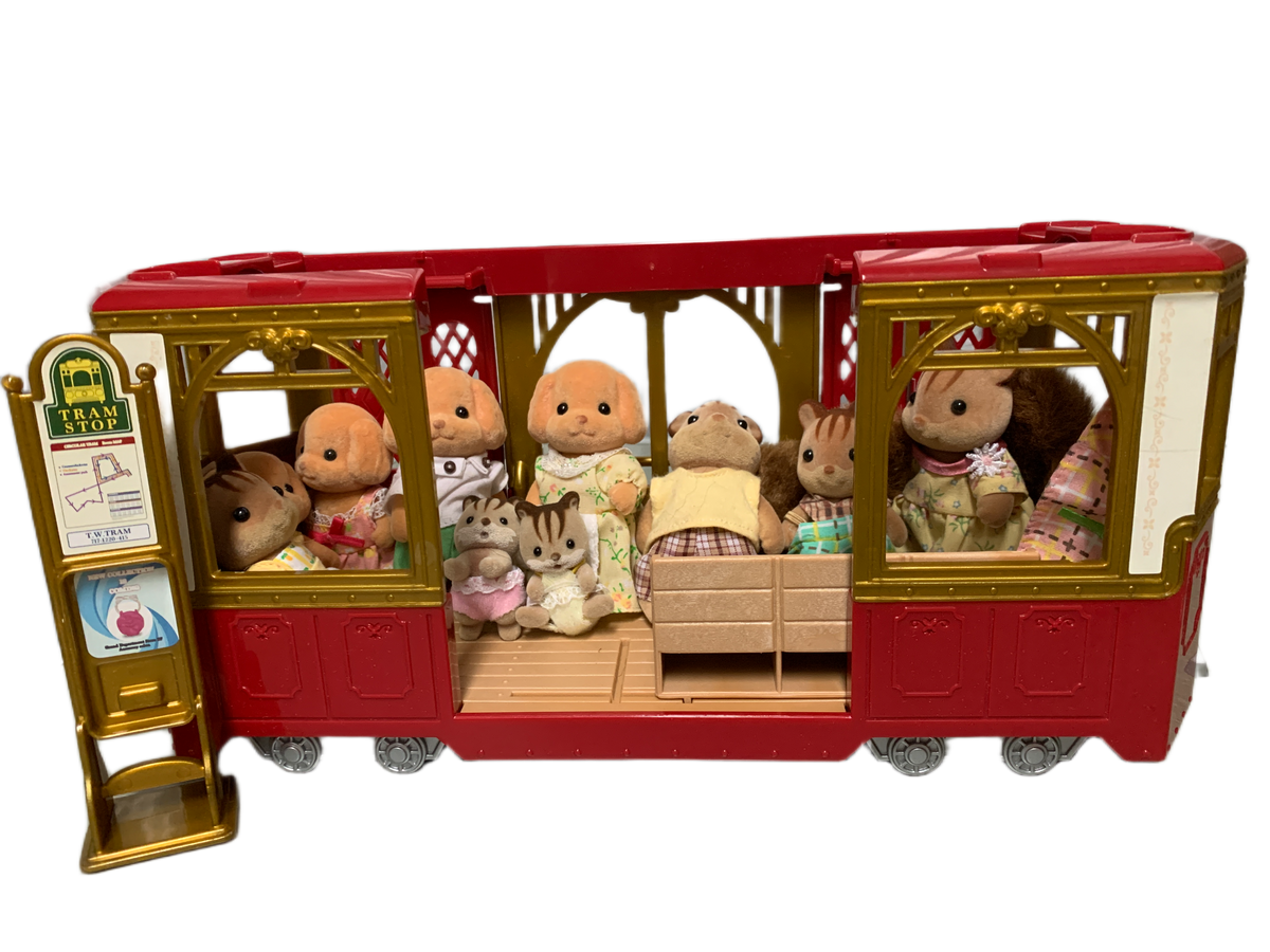 Sylvanian Families Town Series Ride Along Tram med figurer