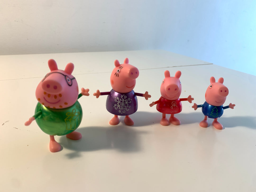 Peppa Gris (Gris-familien i jule-/festantrekk, 4 stk.)