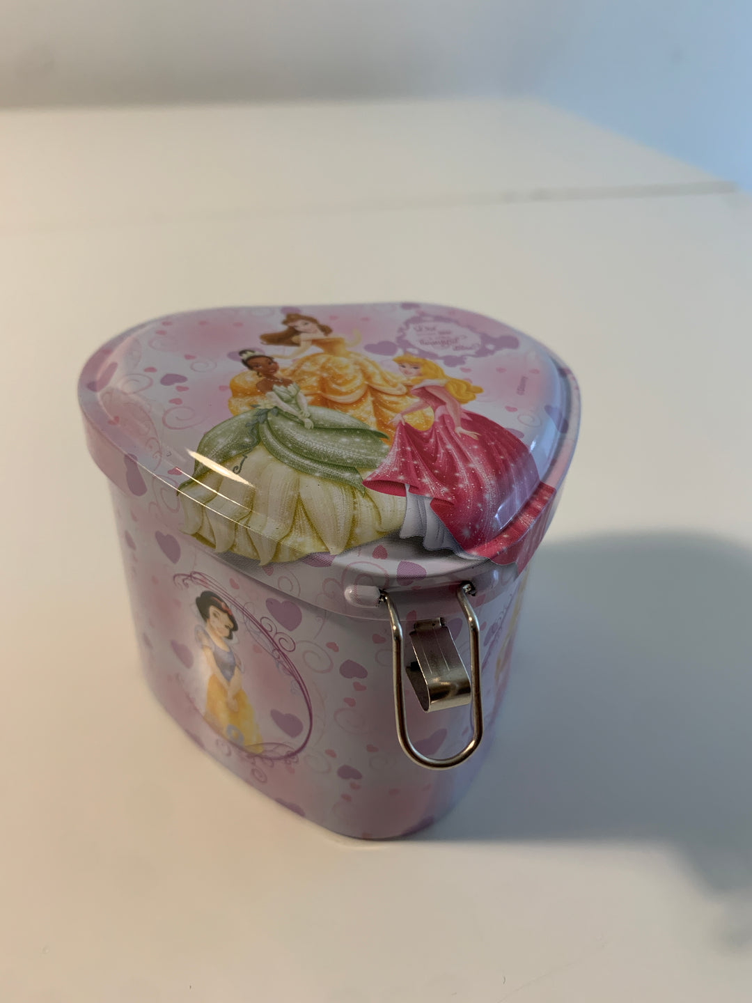 Disney Prinsesser Hjerteformet Metallboks / Toalettmappe