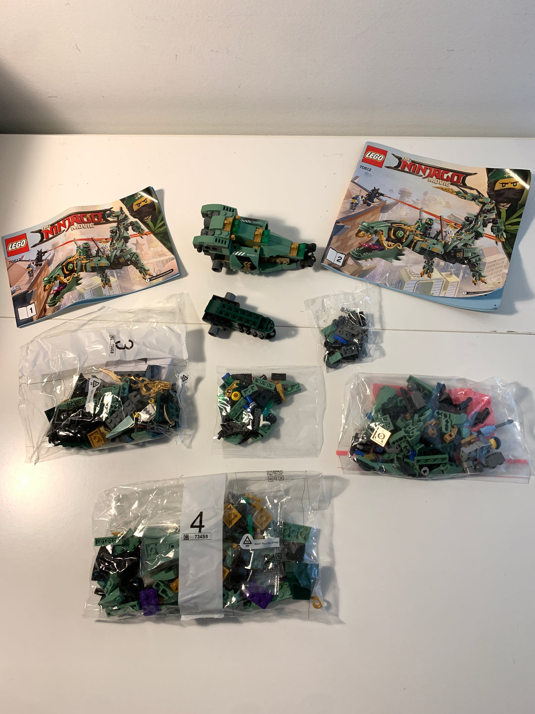 LEGO Ninjago Movie - Grønn Drage (Sett 70612) med manualer og deler
