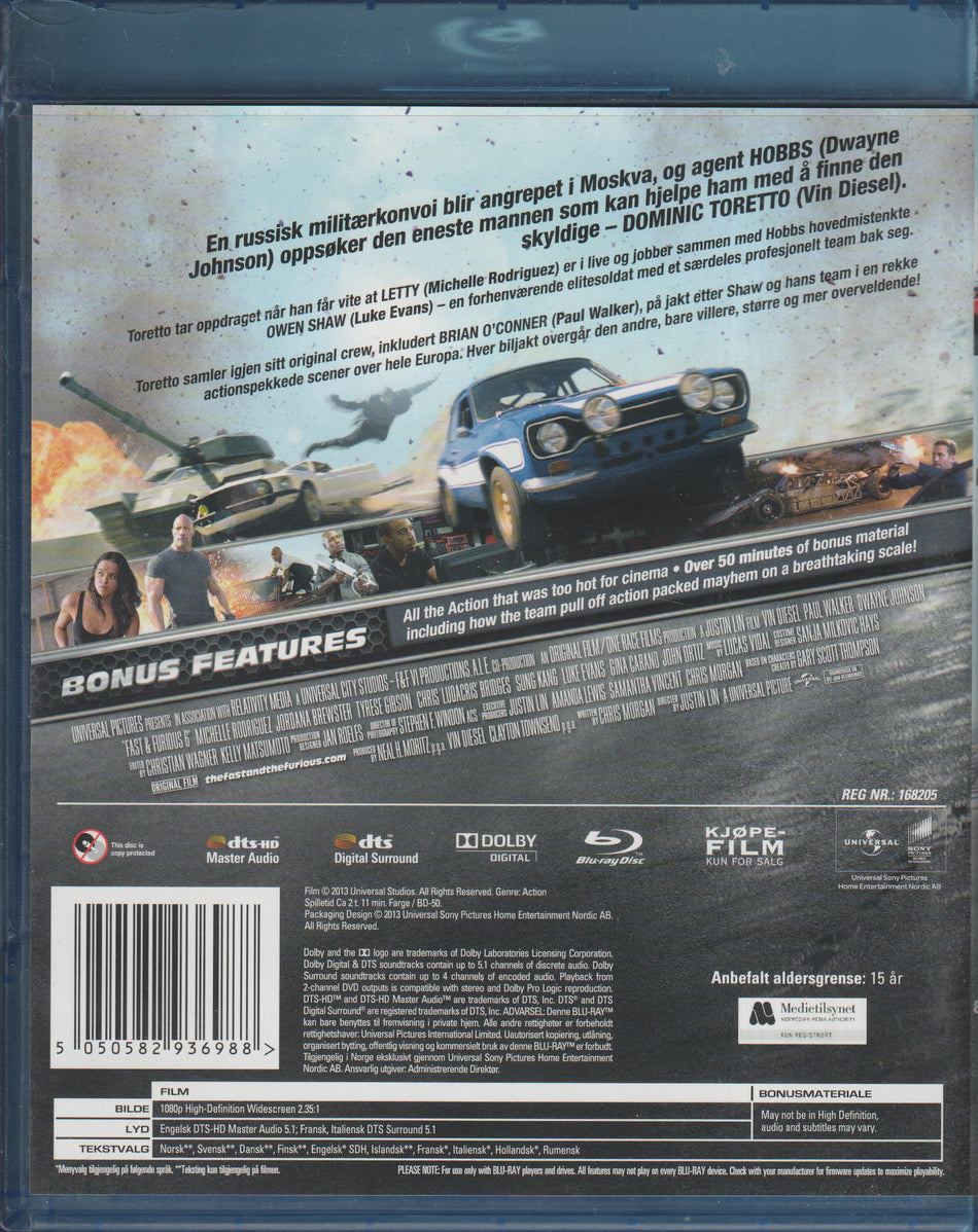 Fast & Furious 6. 2013. Blu-ray.