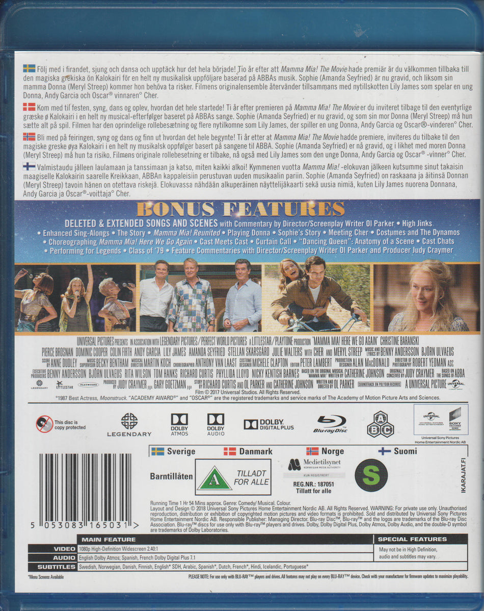 Mamma Mia! Here We Go Again. 2018. Blu-ray.