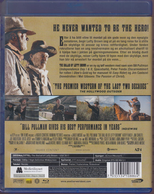The Ballad of Lefty Brown. 2017. Blu-ray.