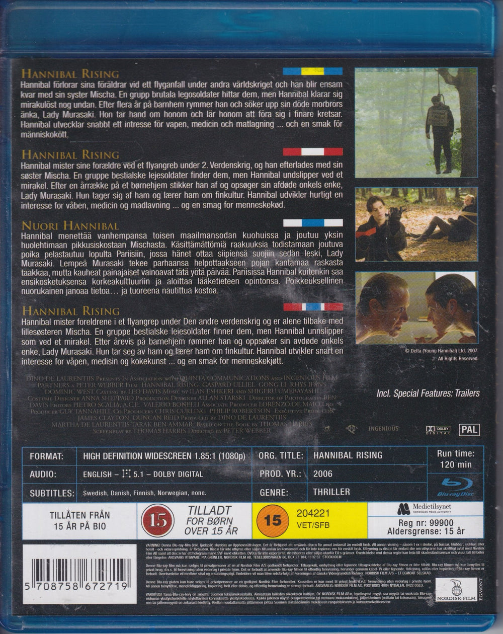Hannibal Rising. 2007. Blu-ray.