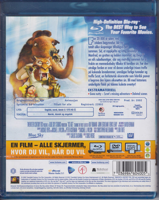Istid (Ice Age). 2002. Blu-ray.