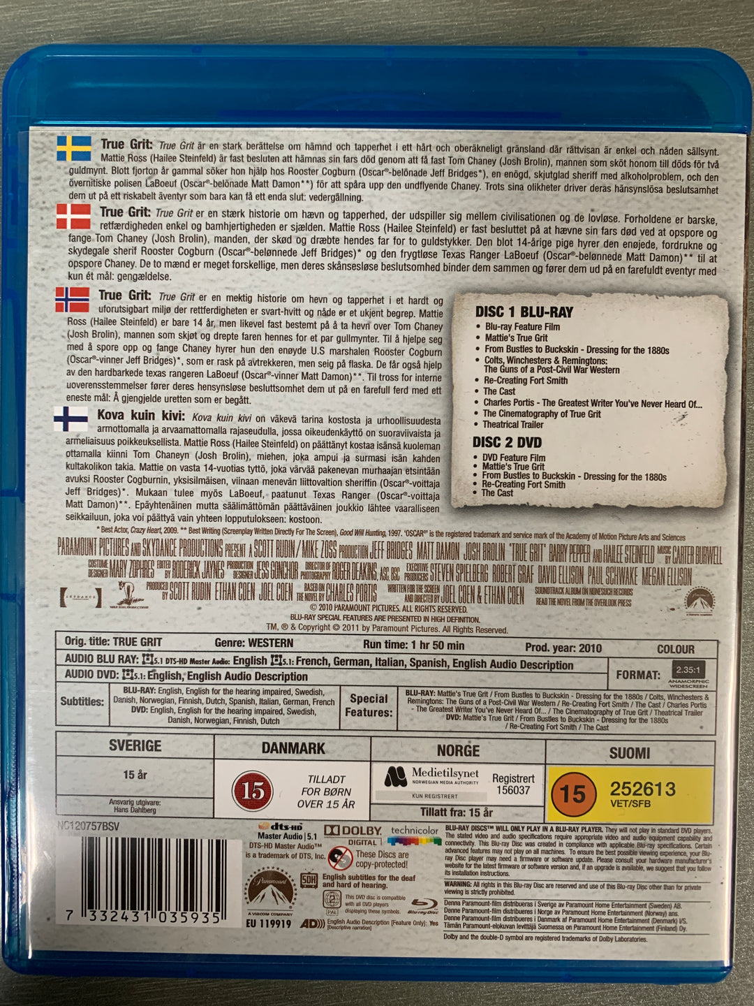 True Grit. 2010. Blu-ray.