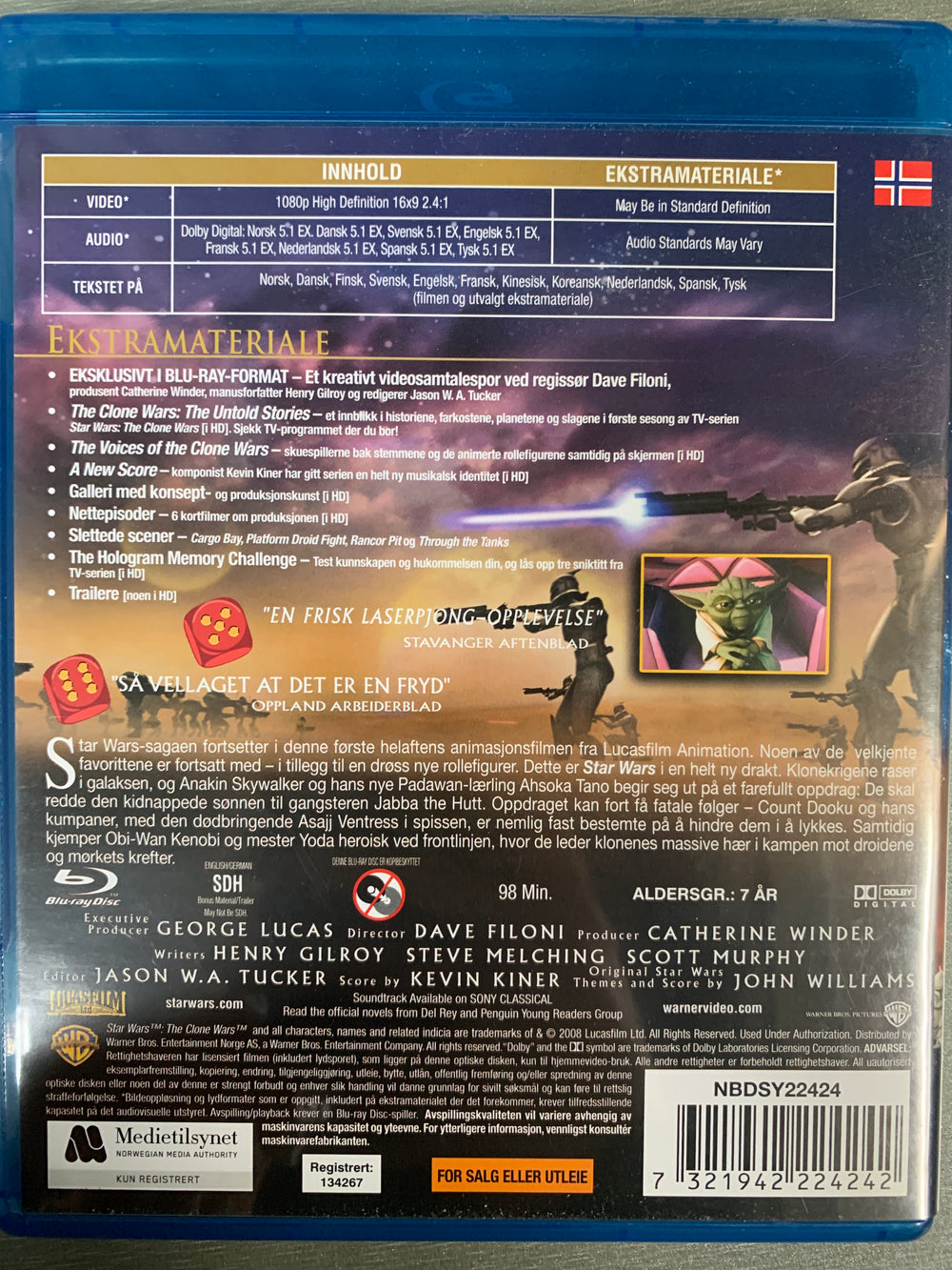 Star Wars: The Clone Wars. 2008. Blu-ray.