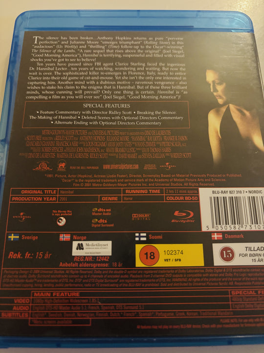 Hannibal. 2001. Blu-ray.