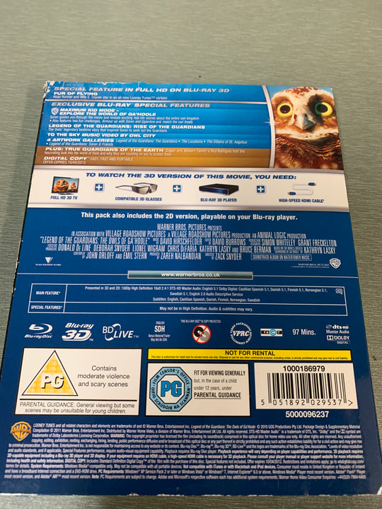 Legend of the Guardians: The Owls of Ga'Hoole 3D. 2010. Blu-ray.