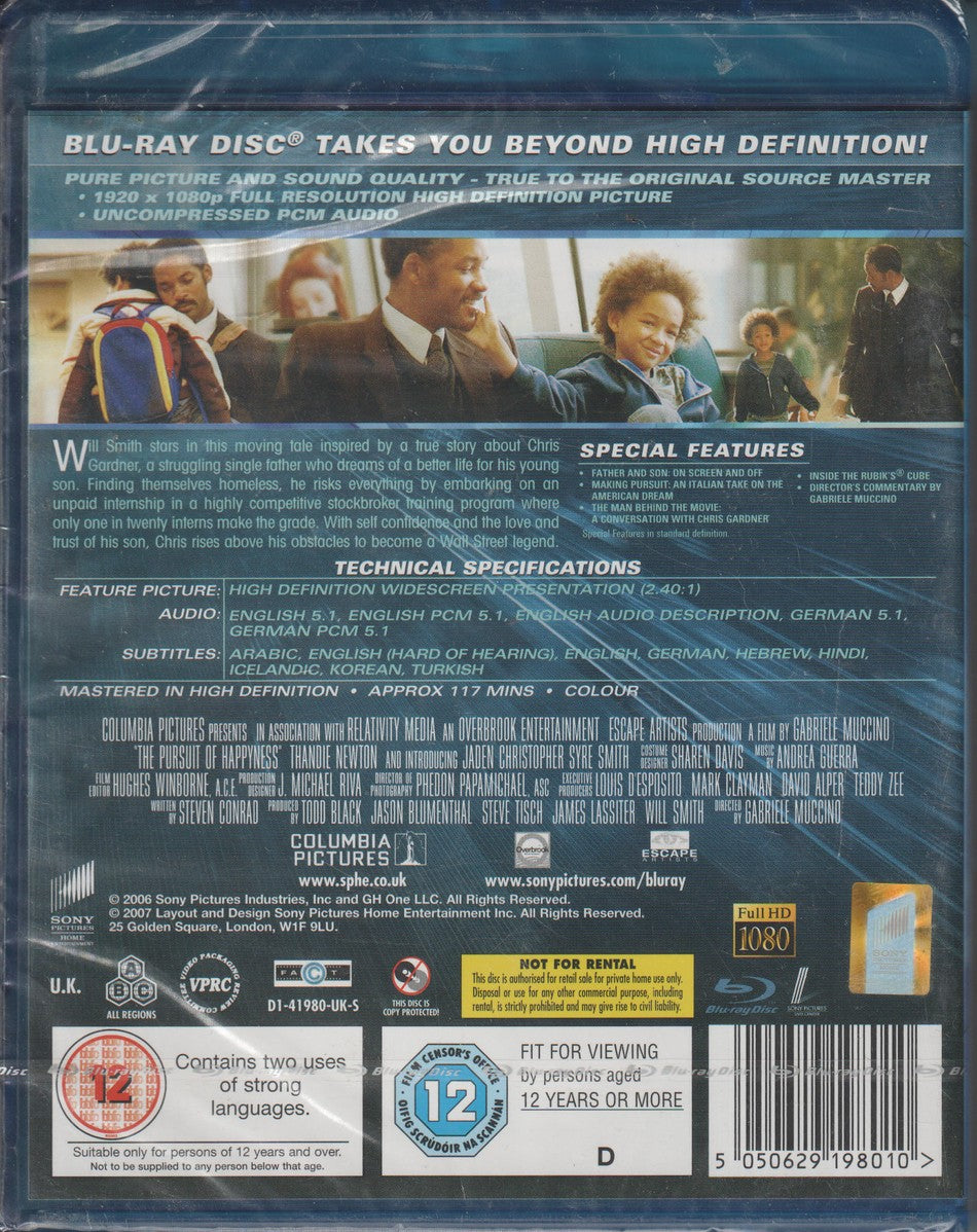 The Pursuit of Happyness. 2006. Blu-ray. Ny i plast!