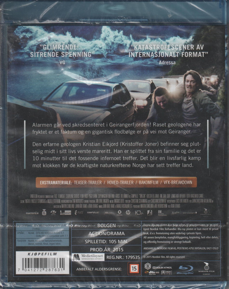 Bølgen. 2015. Blu-ray. Ny i plast!