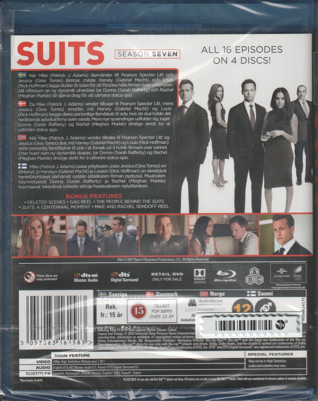 Suits – Season Seven. 2017. Blu-ray. Ny i plast!