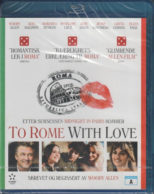 To Rome with Love. 2012. Blu-ray. Ny i plast!