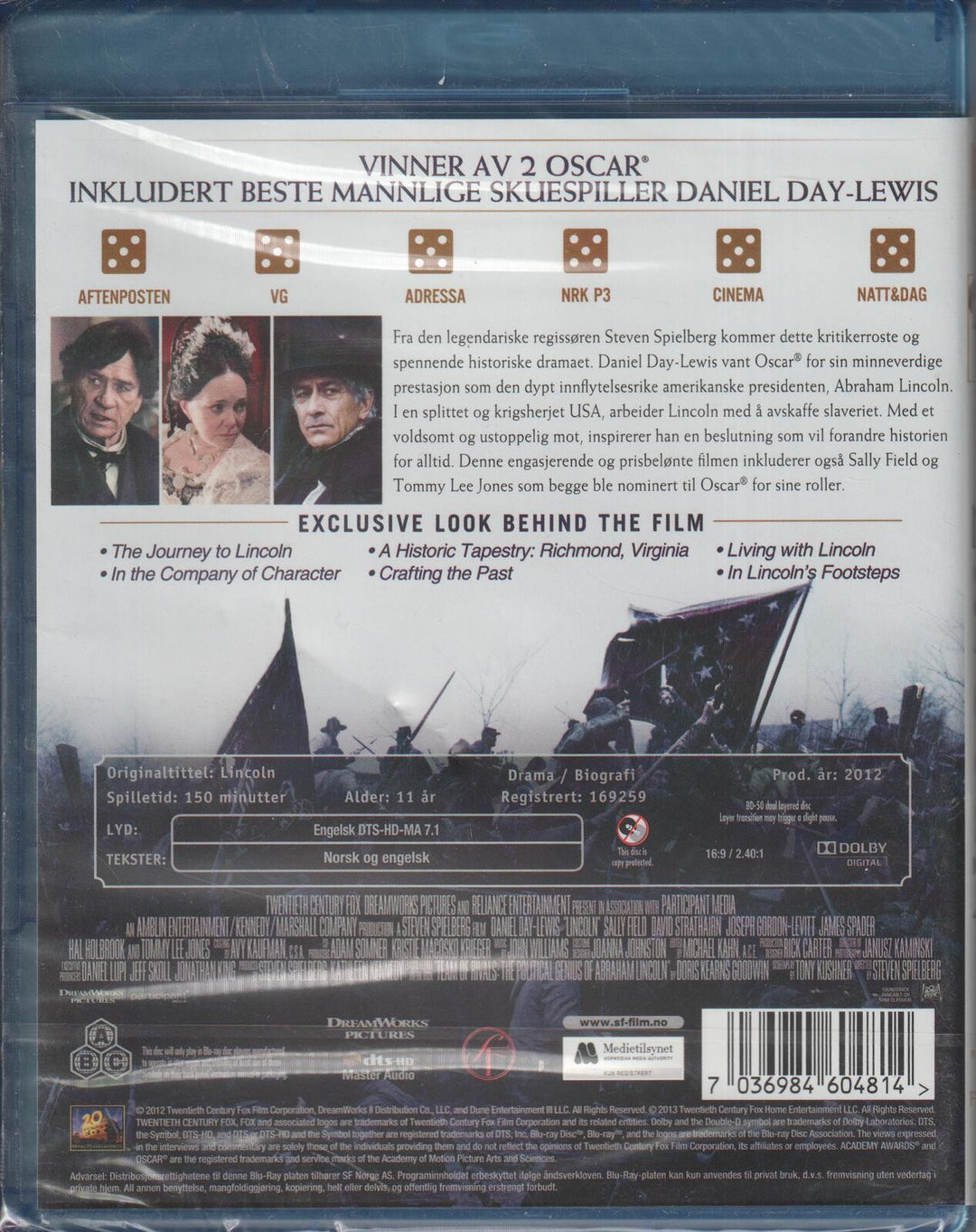 Lincoln. 2012. Blu-ray. Ny i plast!