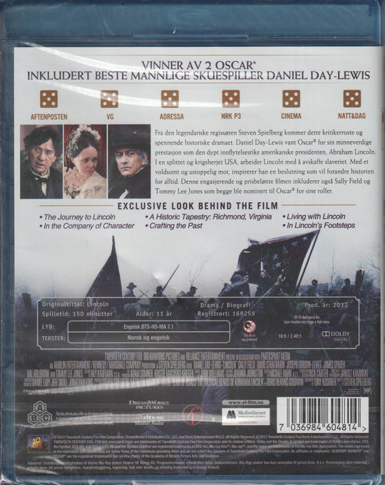 Lincoln. 2012. Blu-ray. Ny i plast!