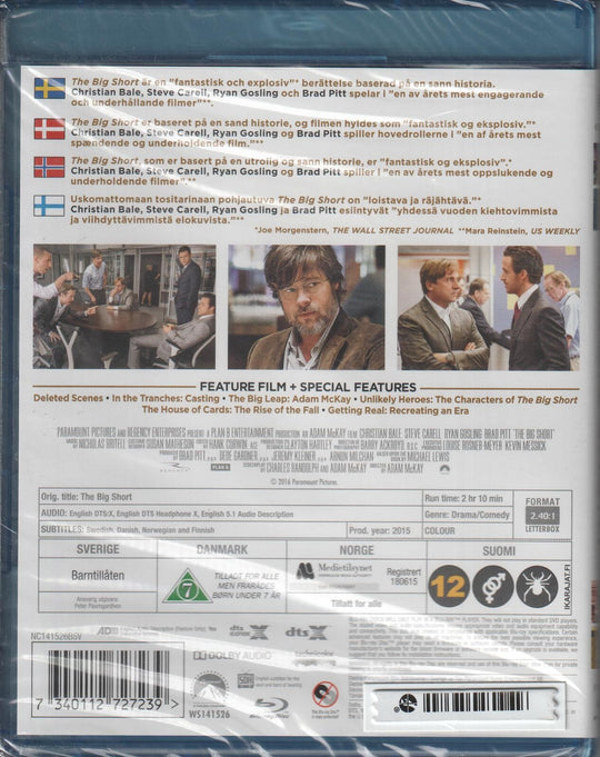 The Big Short. 2015. Blu-ray. Ny i plast!