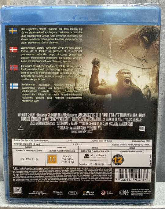 Rise of the Planet of the Apes. 2011. Blu-ray. Ny i plast!