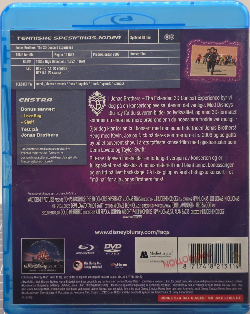 Jonas Brothers: The 3D Concert Experience (2009). Blu-ray.