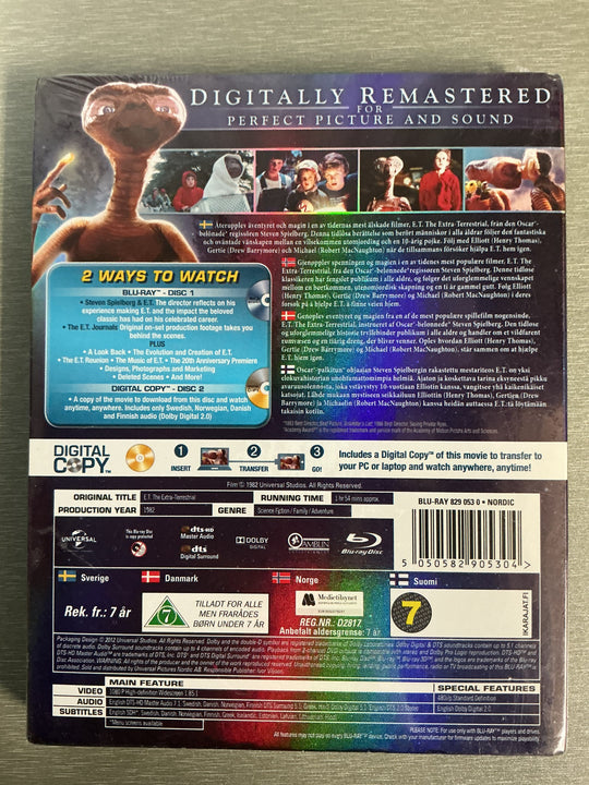 E.T. The Extra-Terrestrial (1982). Blu-ray.