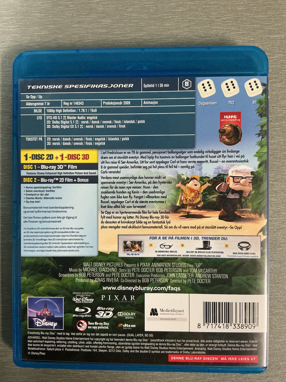 Se Opp (Up). 2009. Blu-ray.