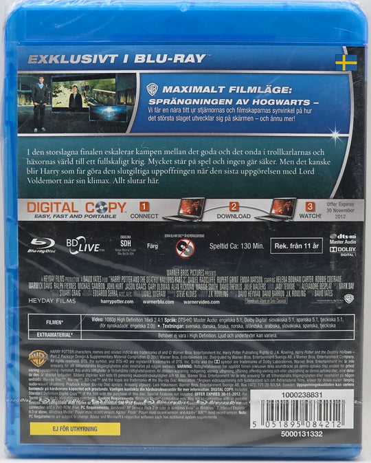 Harry Potter och Dödsrelikerna Del 2 (2011). Blu-ray. Ny i plast!