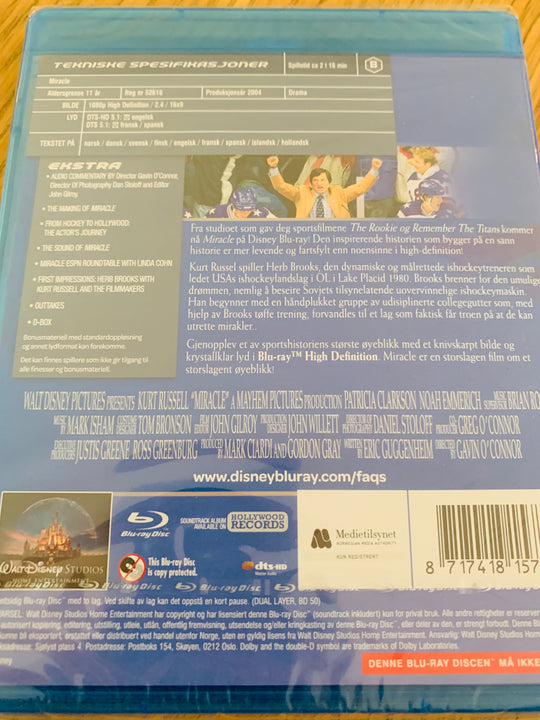Miracle (2004). Blu-ray. Ny i plast!