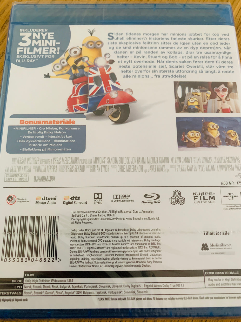 Minions (2015). Blu-ray. Ny i plast!