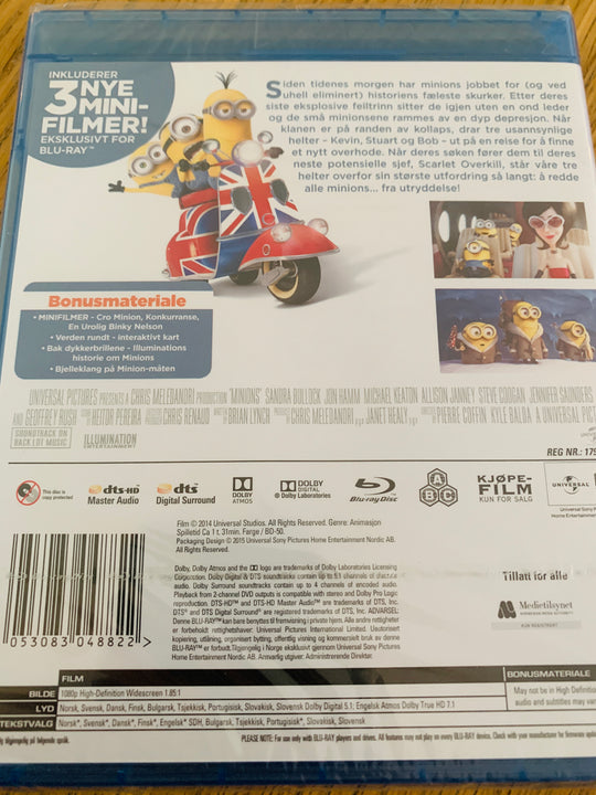 Minions (2015). Blu-ray. Ny i plast!