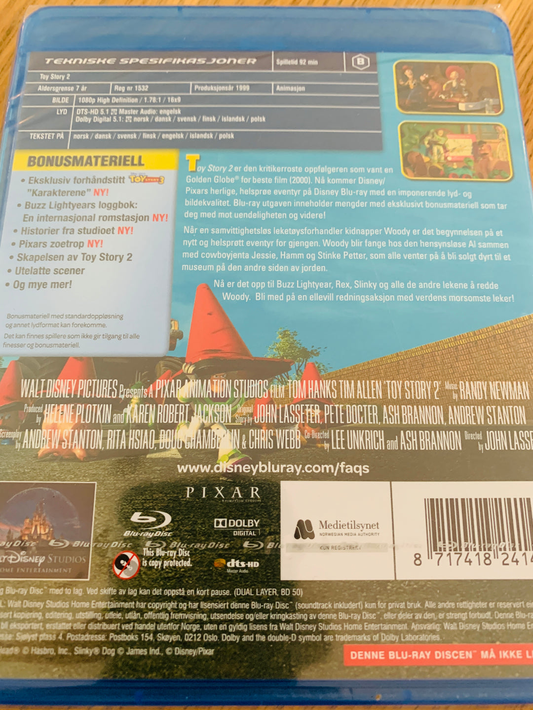 Toy Story 2 (1999). Blu-ray. Ny i plast!