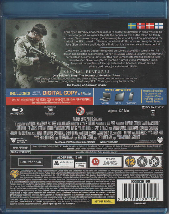 American Sniper (2014). Blu-ray.
