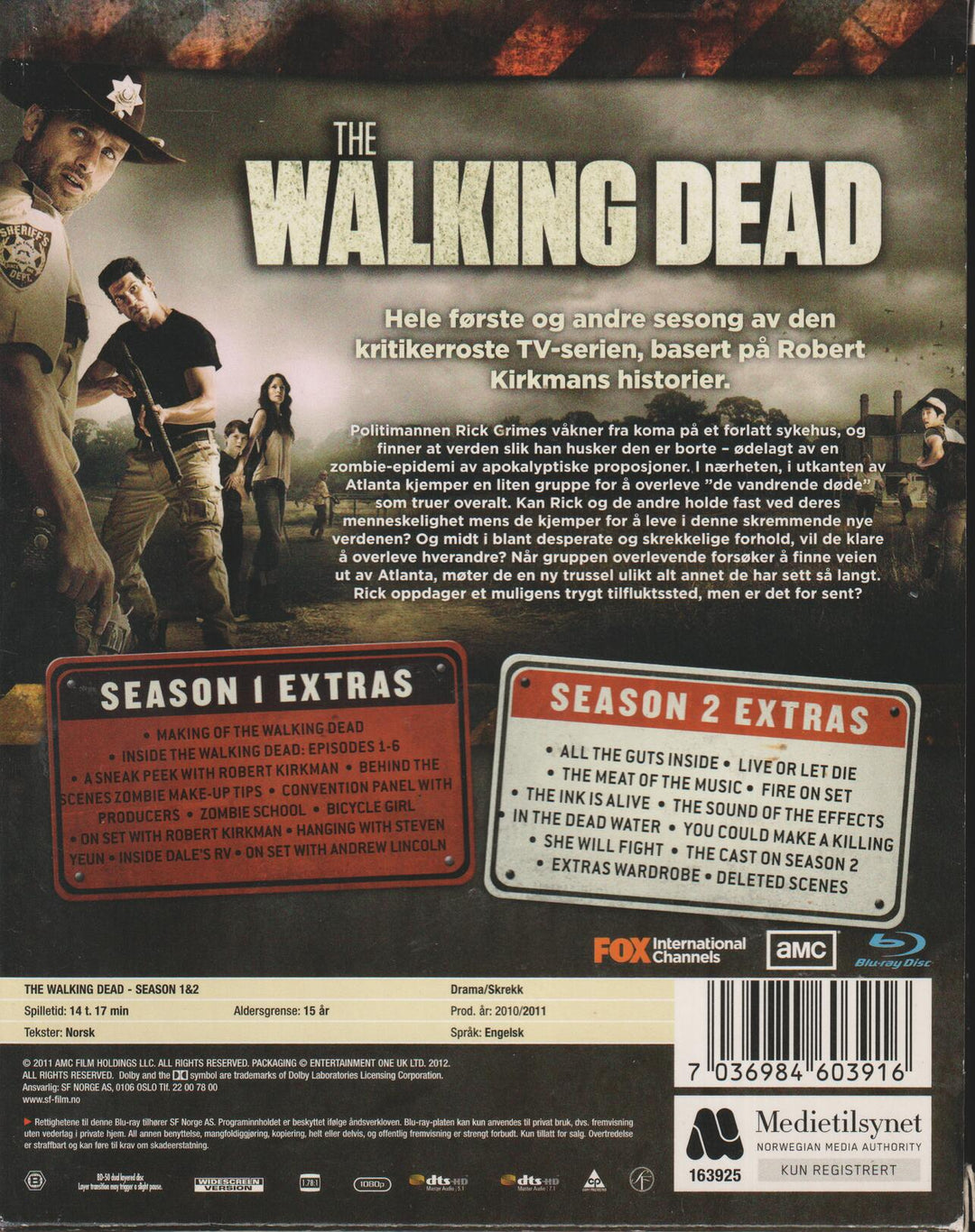 The Walking Dead: Samleboks 1 & 2 (2011). Blu-ray.