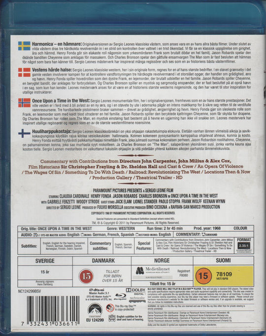 Once Upon a Time in the West (1968). Blu-ray.