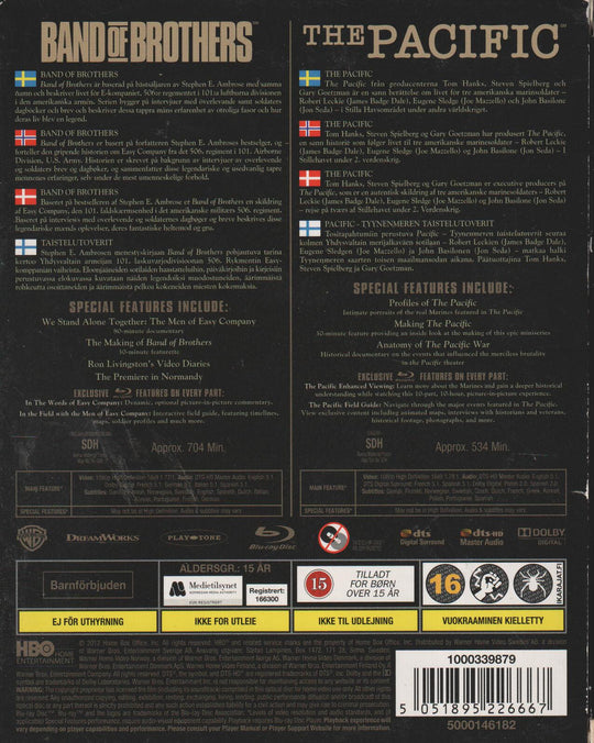 Band of Brothers / The Pacific Collection (2010). Blu-ray.