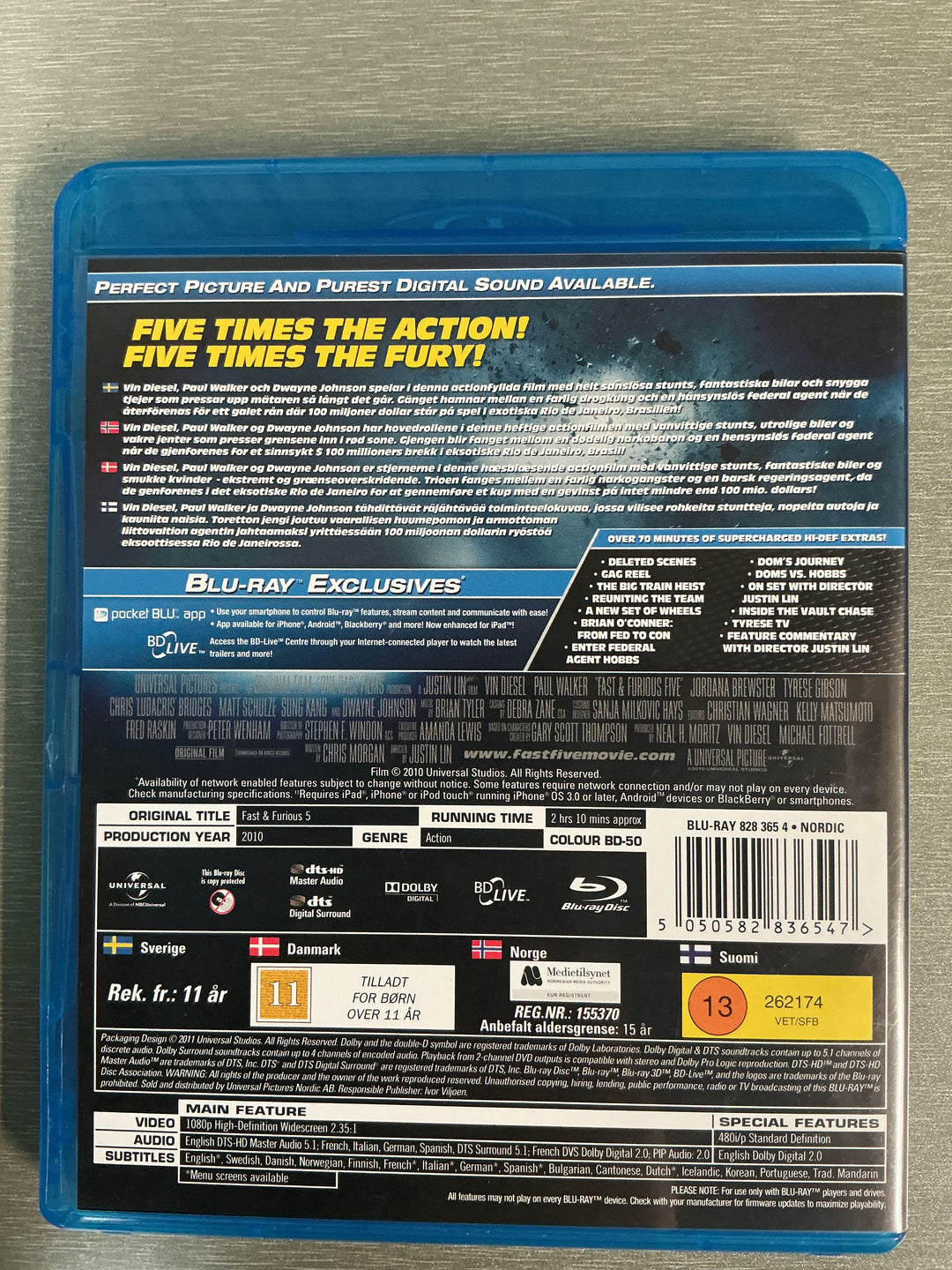 Fast & Furious 5 (2011). Blu-ray.