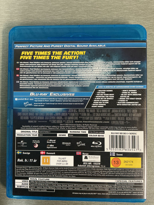 Fast & Furious 5 (2011). Blu-ray.