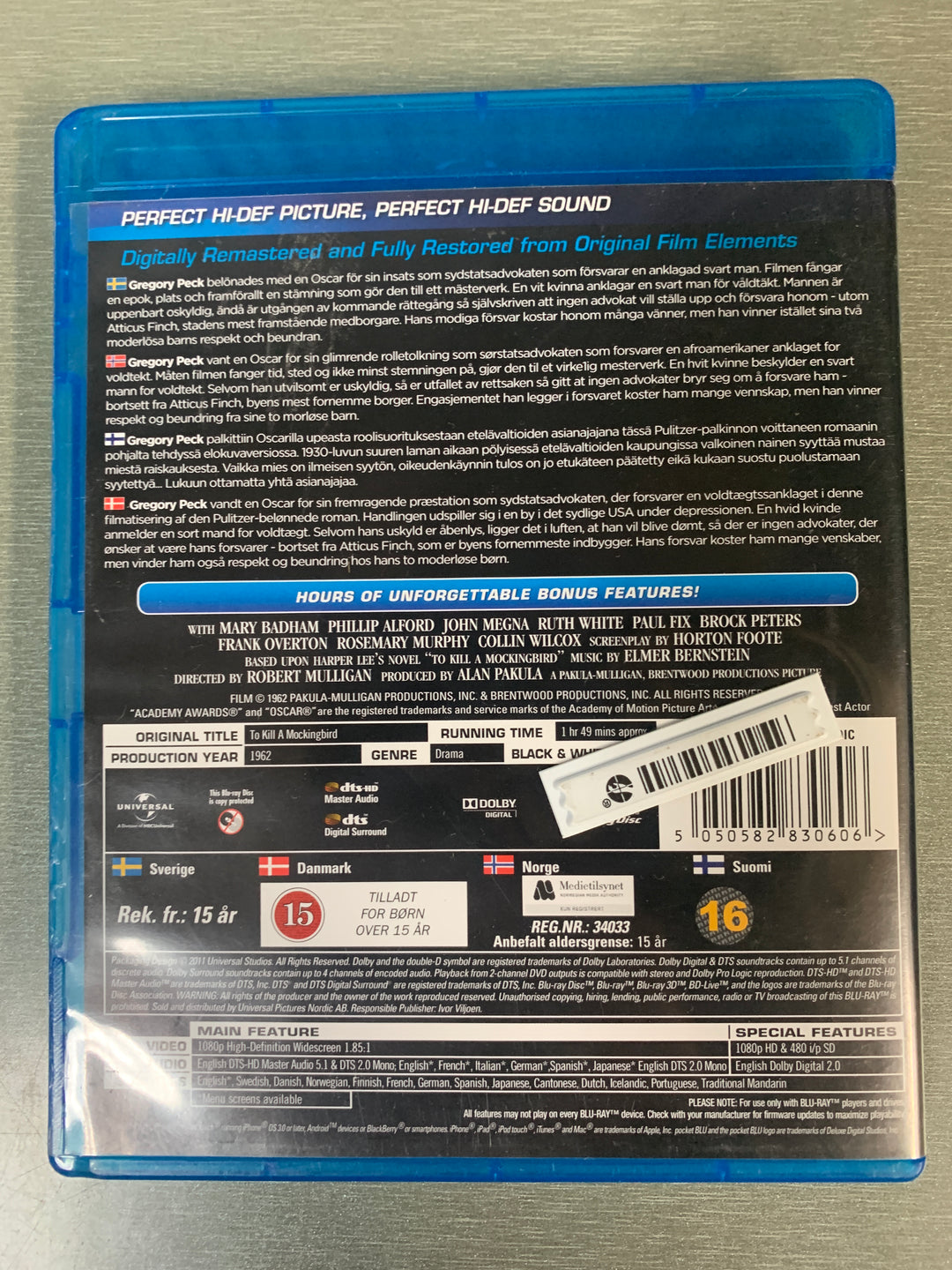 To Kill a Mockingbird: 50th Anniversary Edition (1962). Blu-ray.