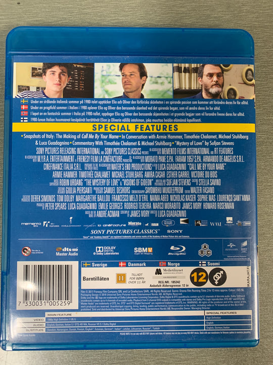 Call Me by Your Name (2017). Blu-ray.