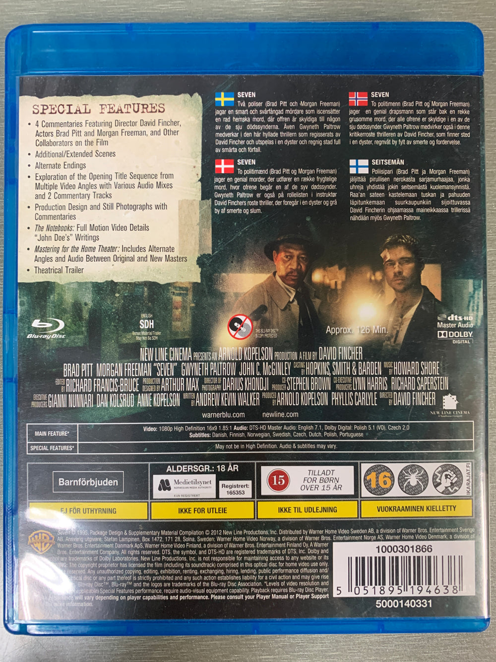 Se7en. 1995. Blu-ray.
