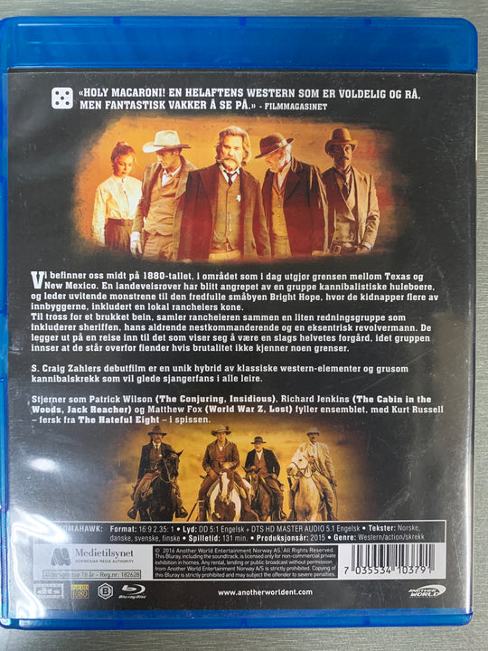 Bone Tomahawk. 2015. Blu-ray.