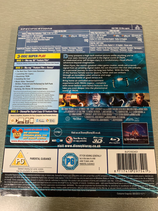 Tron: Legacy. 2010. Blu-ray. 3D.