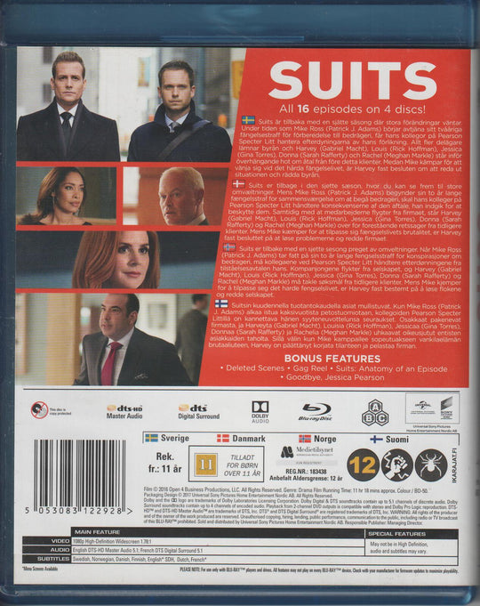 Suits: Season Six. 2016. Blu-ray.