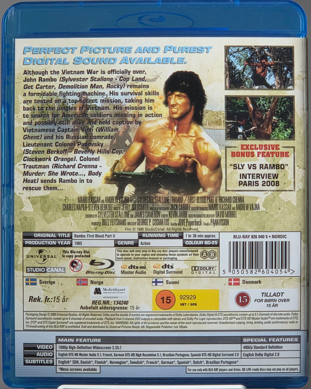 First Blood Part II. 1985. Blu-ray.