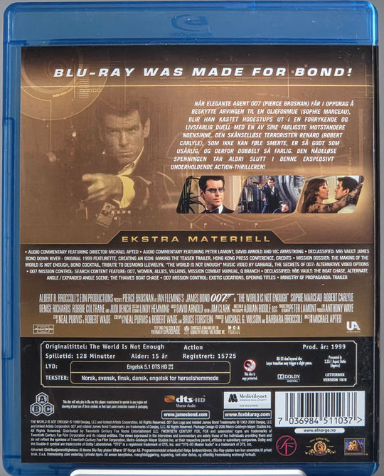 The World Is Not Enough (1999). Blu-ray.