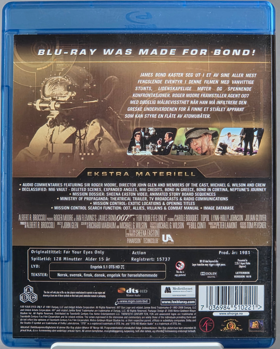 For Your Eyes Only (1981). Blu-ray.