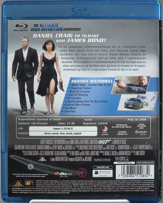 Quantum of Solace (2008). Blu-ray.